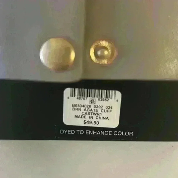 Agate Cuff Bracelet Faux Leather - Picture 6 of 6